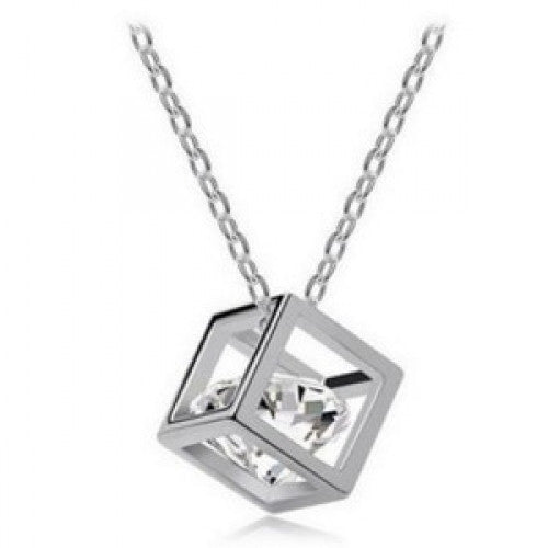 Austria Zircon Crystal Necklace Square Shape